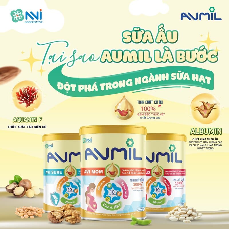 sữa hạt từ củ ấu - Aumil