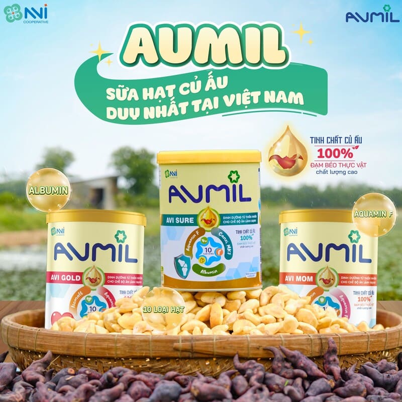 sữa ấu aumil chứa nhiều protein